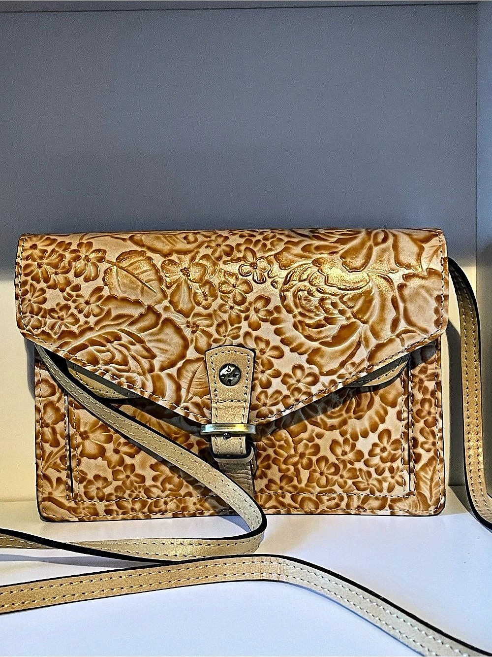 Patricia Nash Granada Crossbody Floral Brown & Cream Bag